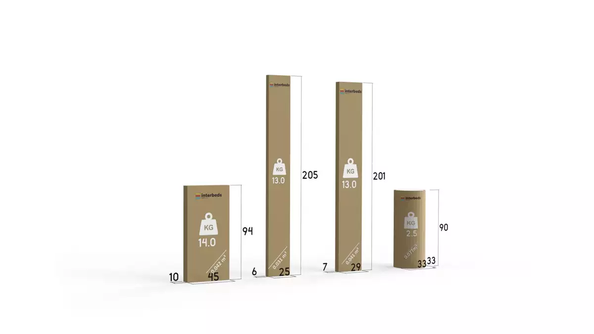 Způsob balení pro jednolůžkovou postel pro mládež ERYK 90X200 s matrací a zásuvkou, borovice/zelená