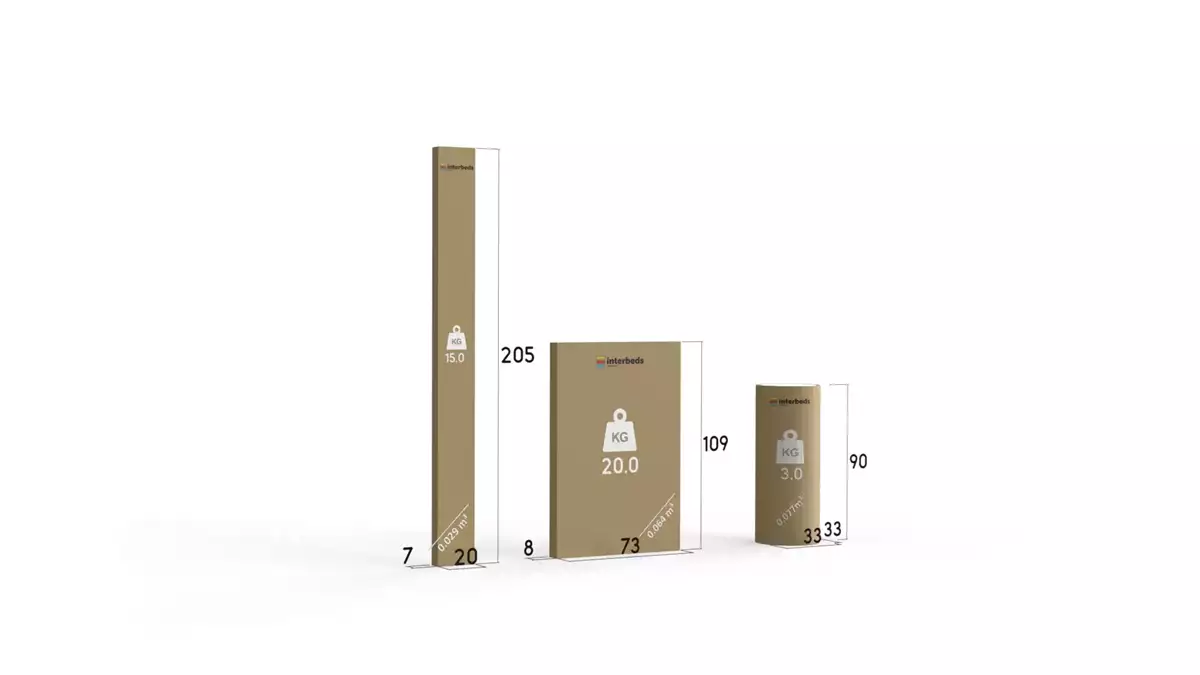 Způsob balení pro LILI jednolůžkovou postel pro mládež 90X200 s matrací, grafit