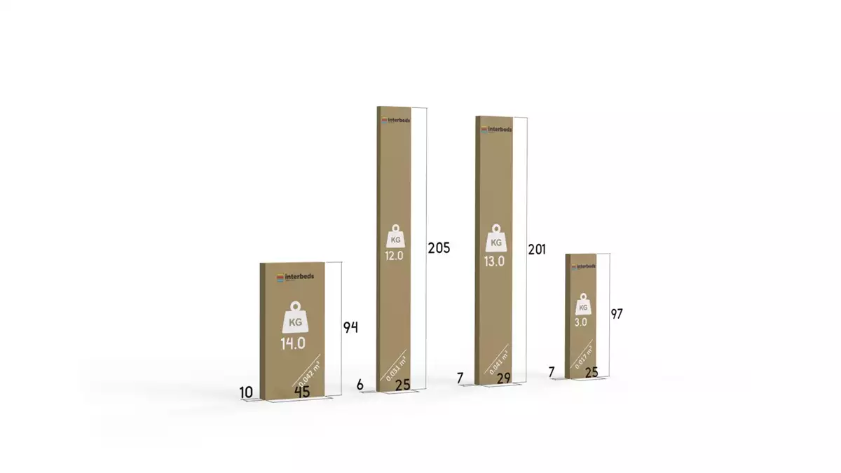 Způsob balení výsuvné dětské postele ERYK 90X200 se zásuvkou, borovice/zelená