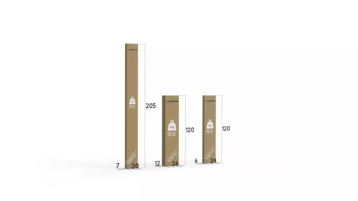 Způsob balení postele do ložnice DALLAS 120X200, borovice