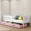 KUBUŚ 90X190 jednolůžko pro mladé se zásuvkou, bílá/růžová