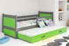 Rozkládací postel pro mládež RICO 90X200 s matrací a zásuvkou, grafitová/zelená