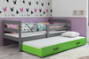 ERYK 80X190 výsuvná postel pro mládež s matrací a zásuvkou, grafitová/zelená