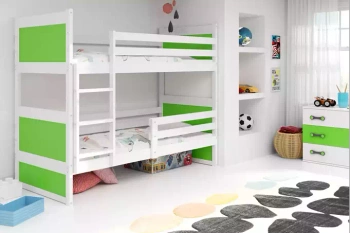 Patrová postel RICO 90X190, bílá/zelená