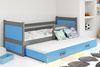 Rozkládací postel pro mladé RICO 90X200 se zásuvkou, grafit/modrá