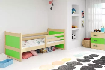 Jednolůžko pro dospívající Rico 90X190, borovice/zelená