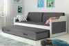 Výsuvná postel pro mladé DAWID 90X200 s matrací a zásuvkou, bílá/grafitová