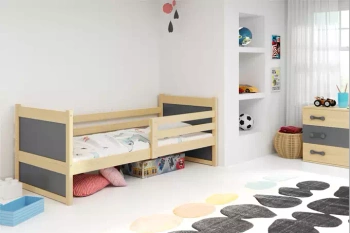 Jednolůžko pro dospívající Rico 90X190 s matrací, borovice/šedá