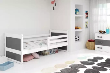 Jednolůžko pro dospívající Rico 90x190, bílá/šedá