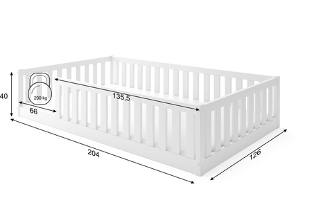 Dětská jednopatrová postel 120x200 - Bella Sima bílá