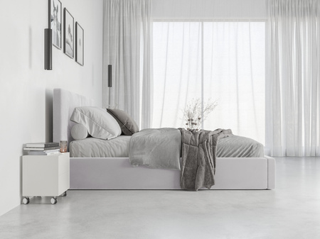 Čalouněná postel do ložnice HILTON 120X200 s úložným boxem, popelavě šedá