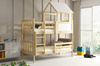 Patrová postel s baldachýnem - Kacper z přírodního dřeva 90x190