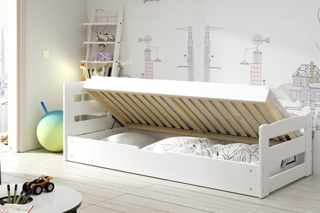 Jednolůžko pro mládež ERNI 90X200 s úložným boxem, bílé