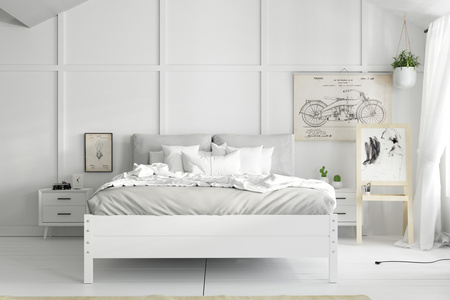 Ložnicová postel 160x200 - Continental white se zvedacím rámem