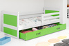 Juniorské jednolůžko RICO 90X200 s matrací a zásuvkou, bílá/zelená