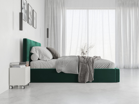 Čalouněná postel do ložnice HILTON 160X200 s úložným boxem, zelená