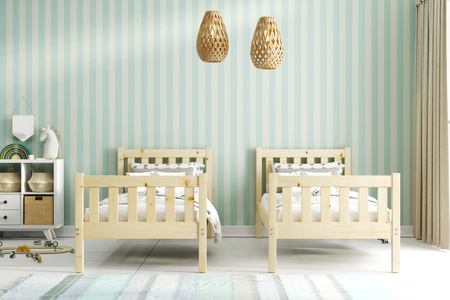 Patrová postel KACPER 90X200 s matrací, borovice