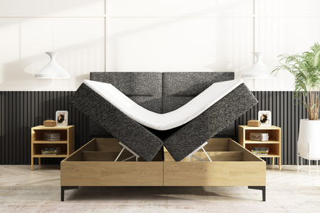 Kontinentální postel 140x200 s kontejnerem a dubovými matracemi Imperial