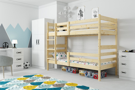Patrová postel pro mládež ERYK 90X200, přírodní dřevo
