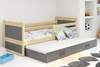 Rozkládací postel pro mládež RICO 90X200 s matrací a zásuvkou, borovice/grafit