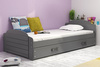 Jednolůžko pro mládež LILI 90X200 s matrací a zásuvkou, grafitová barva