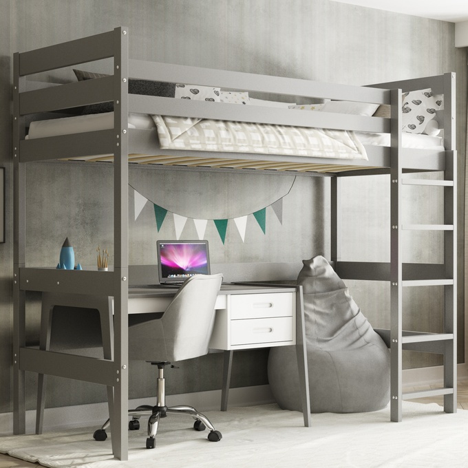 Patrová postel pro mládež - mezanin 90x200