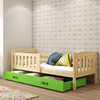 KUBUŚ 80X190 jednolůžko pro mládež se zásuvkou, borovice/zelená