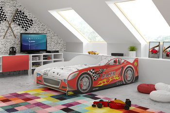 Jednolůžko Cars 80X160 s matrací, červené