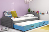 Výsuvná postel pro mladé LILI 90X200 se zásuvkou, grafit/modrá