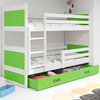 Patrová postel pro mládež RICO 90X200 se zásuvkou, bílá/zelená