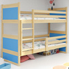 Patrová postel pro mládež RICO 90X200, borovice/modrá