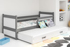 Rozkládací postel pro mládež RICO 90X200 s matrací a zásuvkou, grafit/bílá
