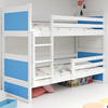 Patrová postel pro mládež RICO 90X200, bílá/modrá