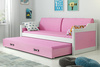 DAWID 90X200 výsuvná postel pro mládež s matrací a zásuvkou, bílá/růžová