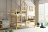 Patrová postel s baldachýnem - Erik z přírodního dřeva 90x190