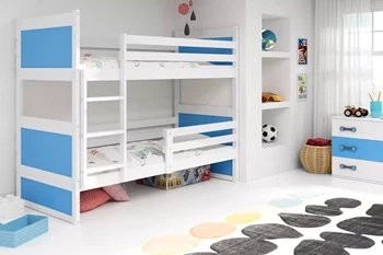 Patrová postel pro mládež RICO 90X200, bílá/modrá