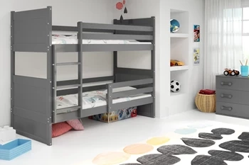 Patrová postel pro mládež RICO 90X200 s matrací, grafitová barva