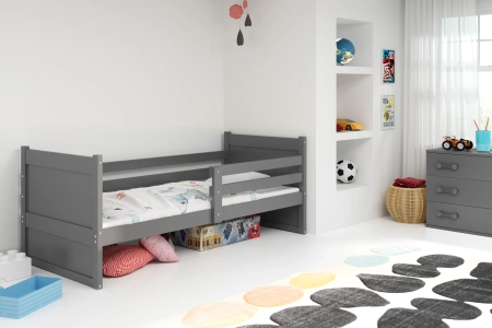 Jednolůžko pro mládež RICO 90X200 s matrací, grafitová barva
