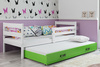 Výsuvná postel pro mládež ERYK 90X200 se zásuvkou, bílá/zelená