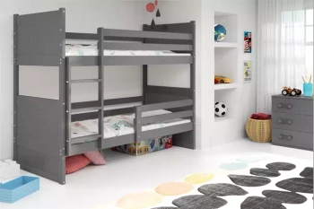 Patrová postel pro mládež RICO 90X190 s matrací, grafitová barva