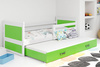 Rozkládací postel pro mládež RICO 90X200 se zásuvkou, bílá/zelená