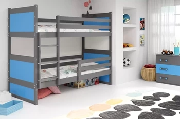 Patrová postel pro mládež RICO 90X200, grafit/modrá