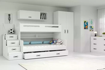 Patrová postel pro mládež MAX 3 120X200 se zásuvkou, bílá