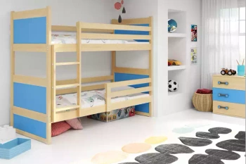 Patrová postel pro mládež RICO 90X190, borovice/modrá