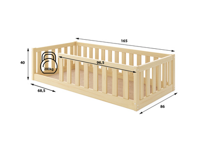 Jednolůžko Bella Sima 80X160, borovice