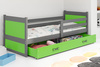 Jednolůžko pro mládež RICO 90X200 s matrací a zásuvkou, grafit/zelená