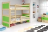 Patrová postel RICO 90X200, borovice/zelená