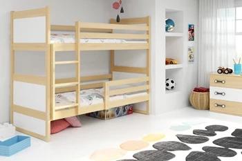 Patrová postel pro mládež RICO 90X200 s matrací, borovice/bílá