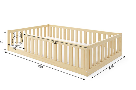 Dětská jednopatrová postel 120x200 - Bella Sima borovice