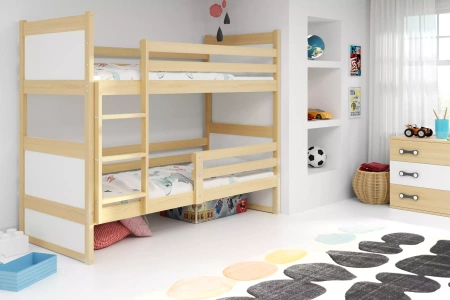 Patrová postel pro mládež RICO 90X200, borovice/bílá